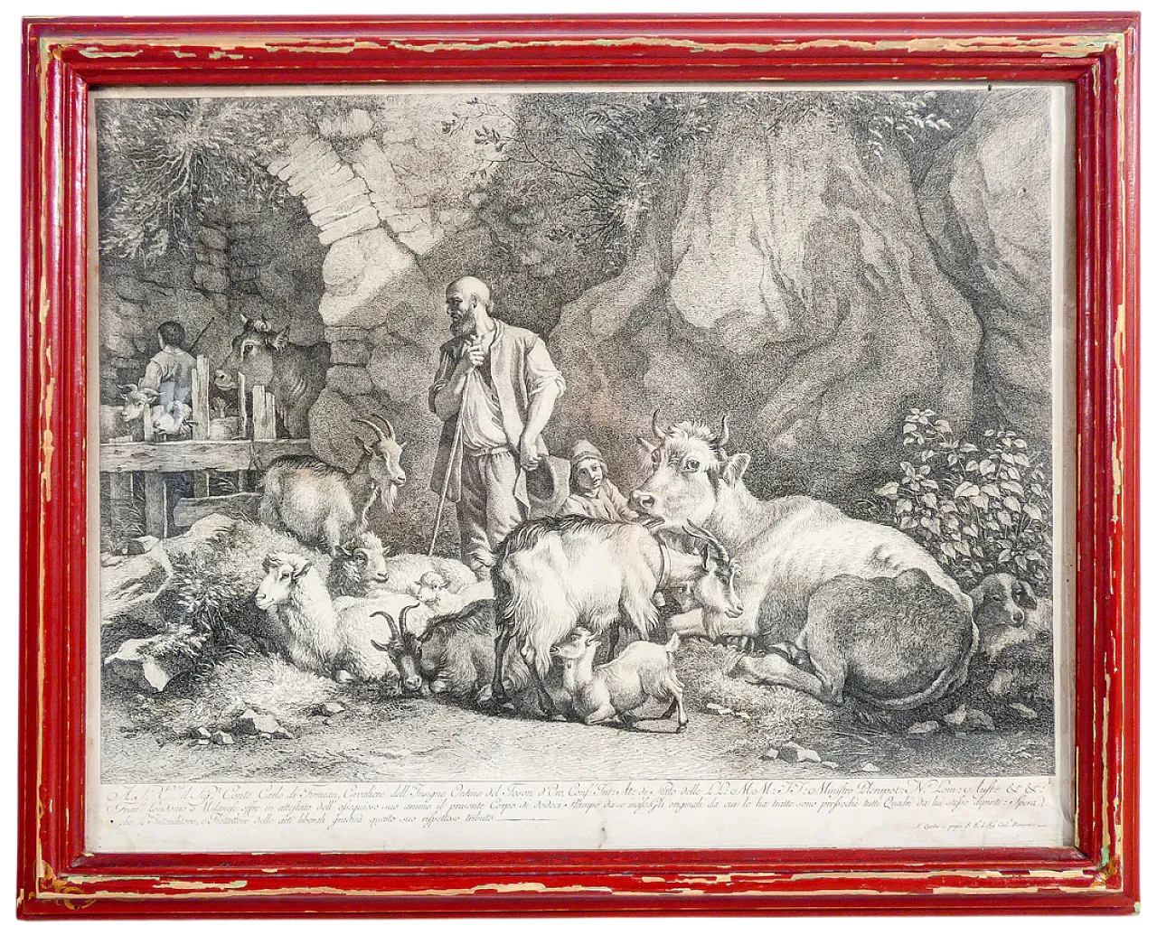 Scena Bucolica di Francesco Londonio, incisione ad acquaforte, '800 12
