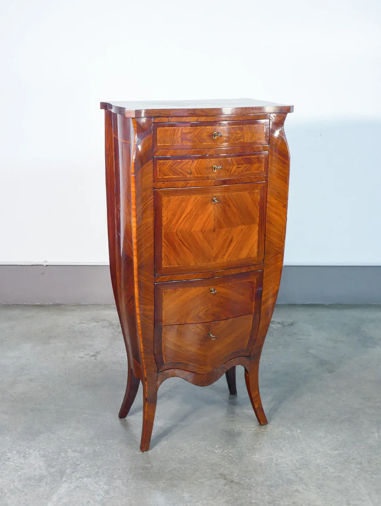 Secretaire, scrittoio Napoleone III con piano a ribalta, fine '800 3