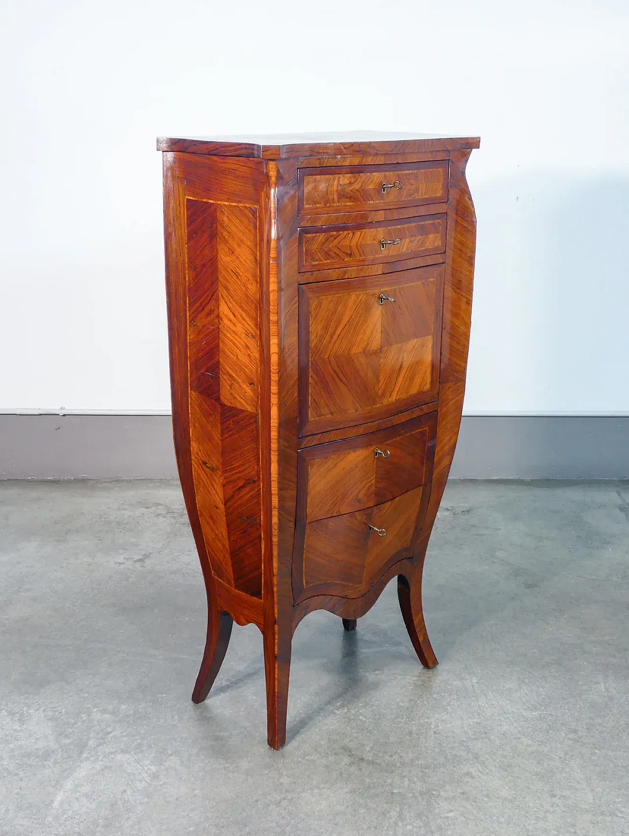 Secretaire, scrittoio Napoleone III con piano a ribalta, fine '800 4