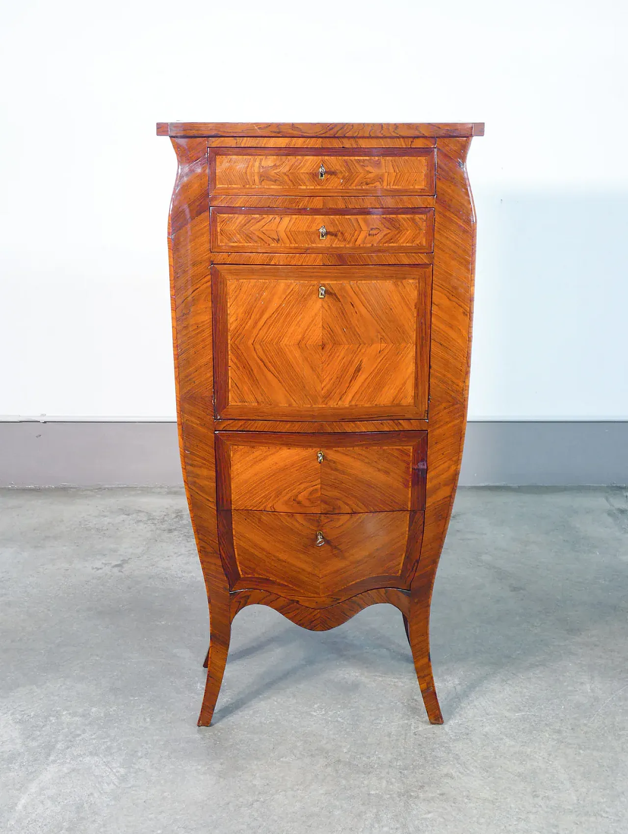 Secretaire, scrittoio Napoleone III con piano a ribalta, fine '800 6