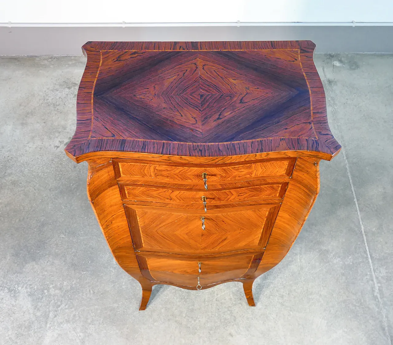 Secretaire, scrittoio Napoleone III con piano a ribalta, fine '800 7