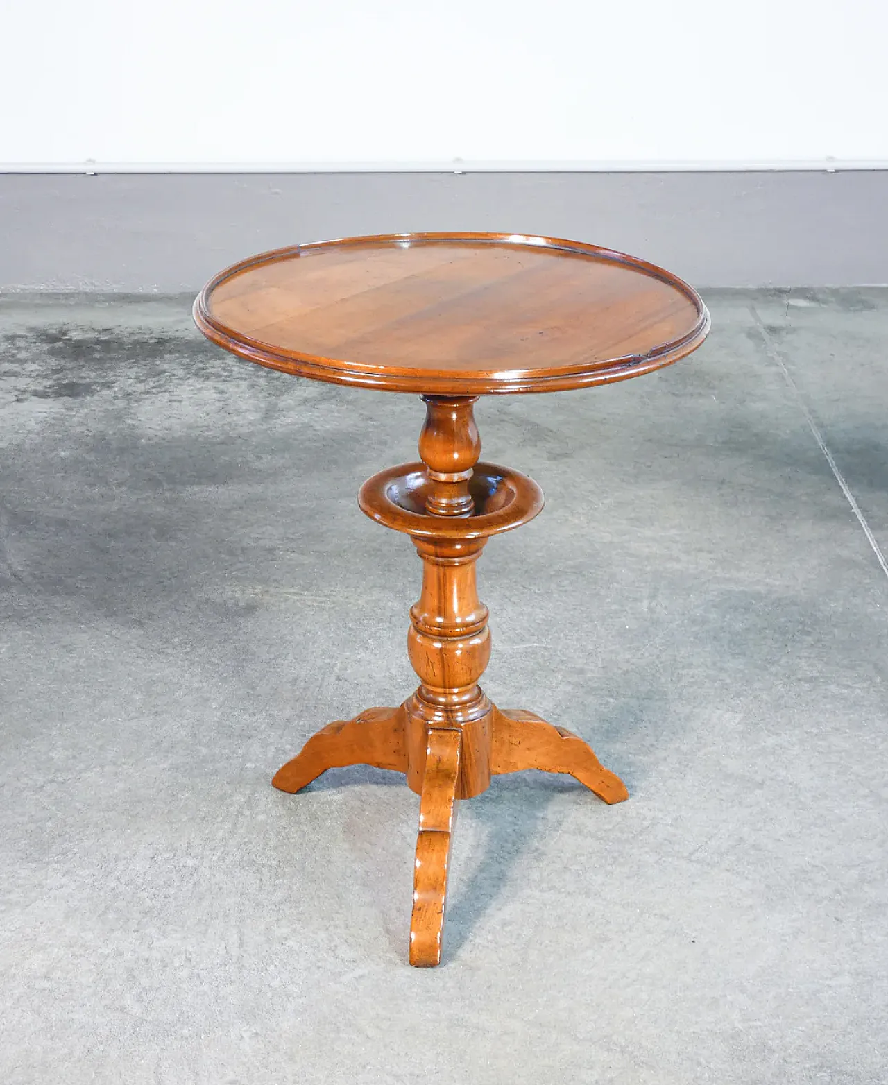 Tavolino di servizio, gueridon in legno massello di noce, '800 1