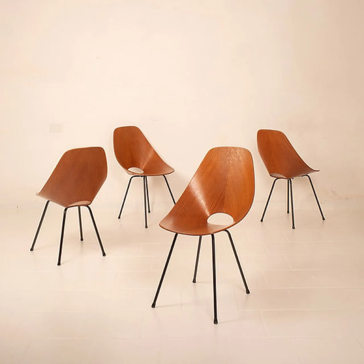 4 Medea Chairs by Vittorio Nobili for Fratelli Tagliabue, 1950s 4