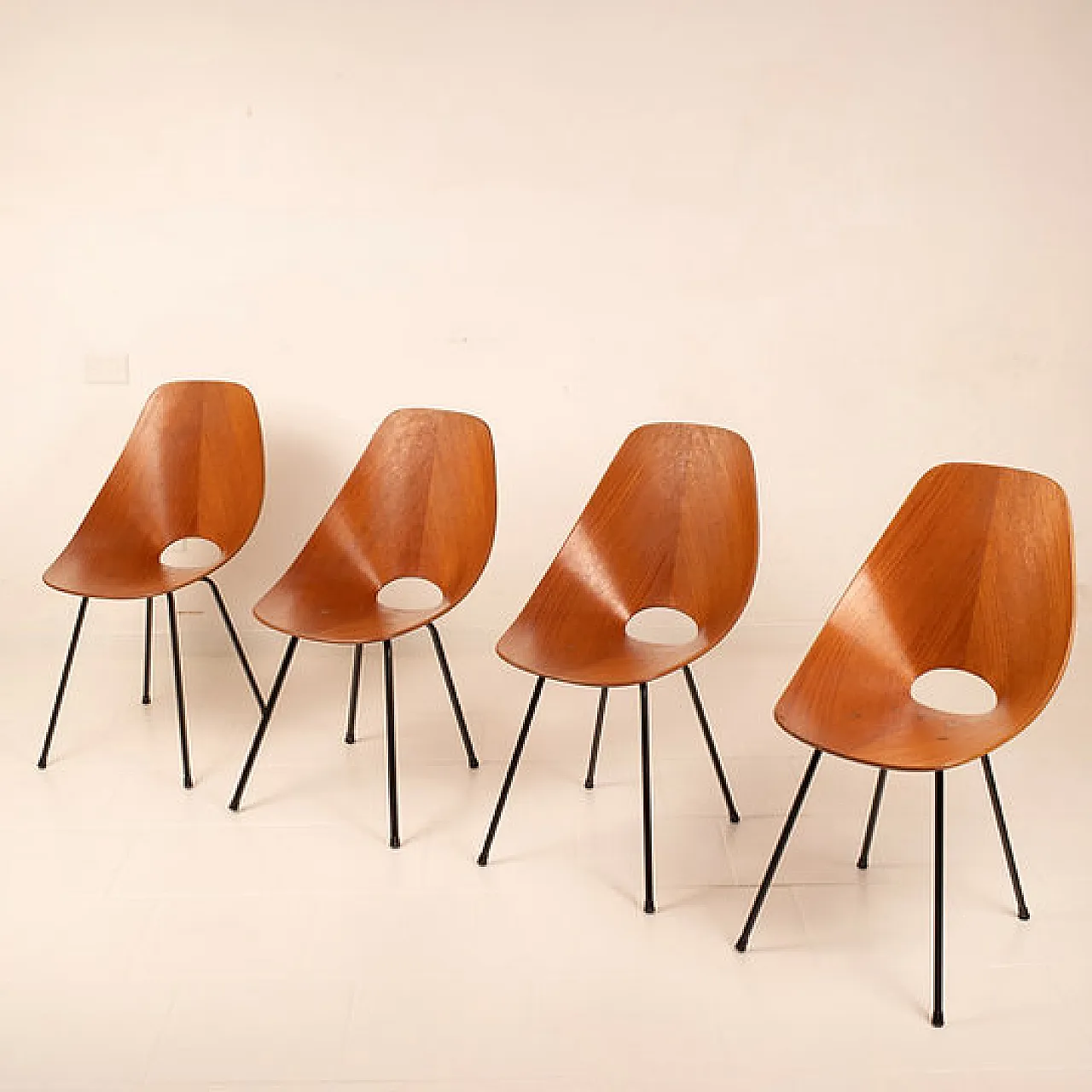 4 Medea Chairs by Vittorio Nobili for Fratelli Tagliabue, 1950s 5