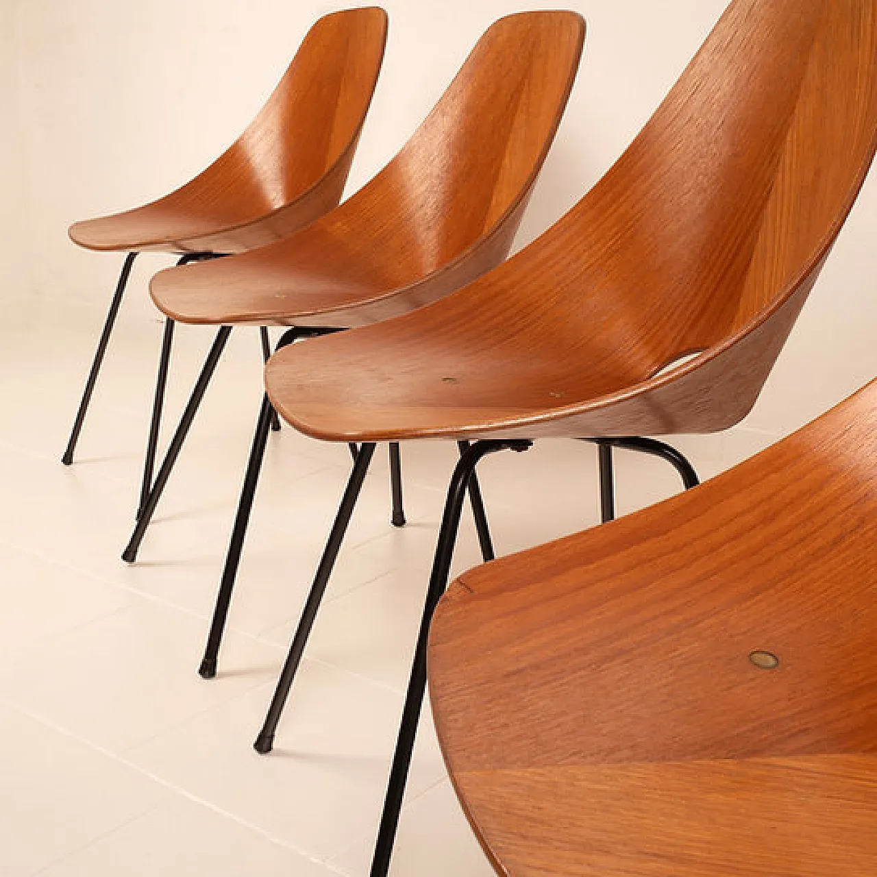 4 Medea Chairs by Vittorio Nobili for Fratelli Tagliabue, 1950s 6