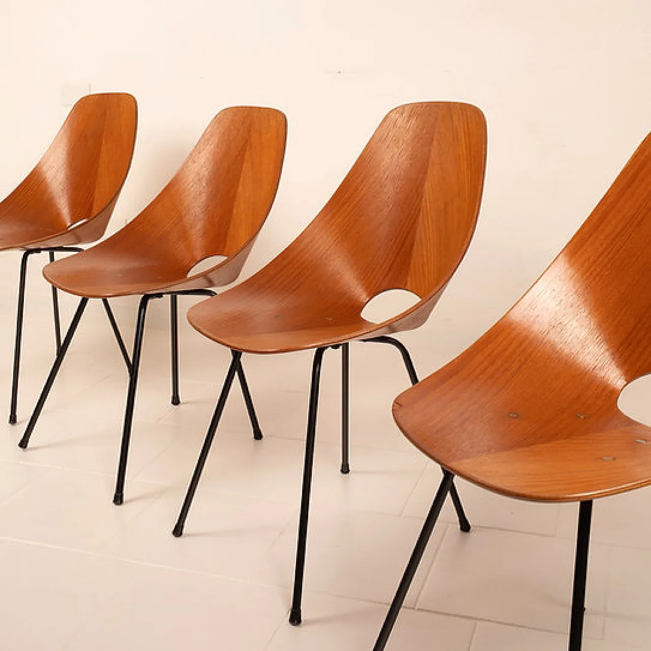 4 Medea Chairs by Vittorio Nobili for Fratelli Tagliabue, 1950s 7