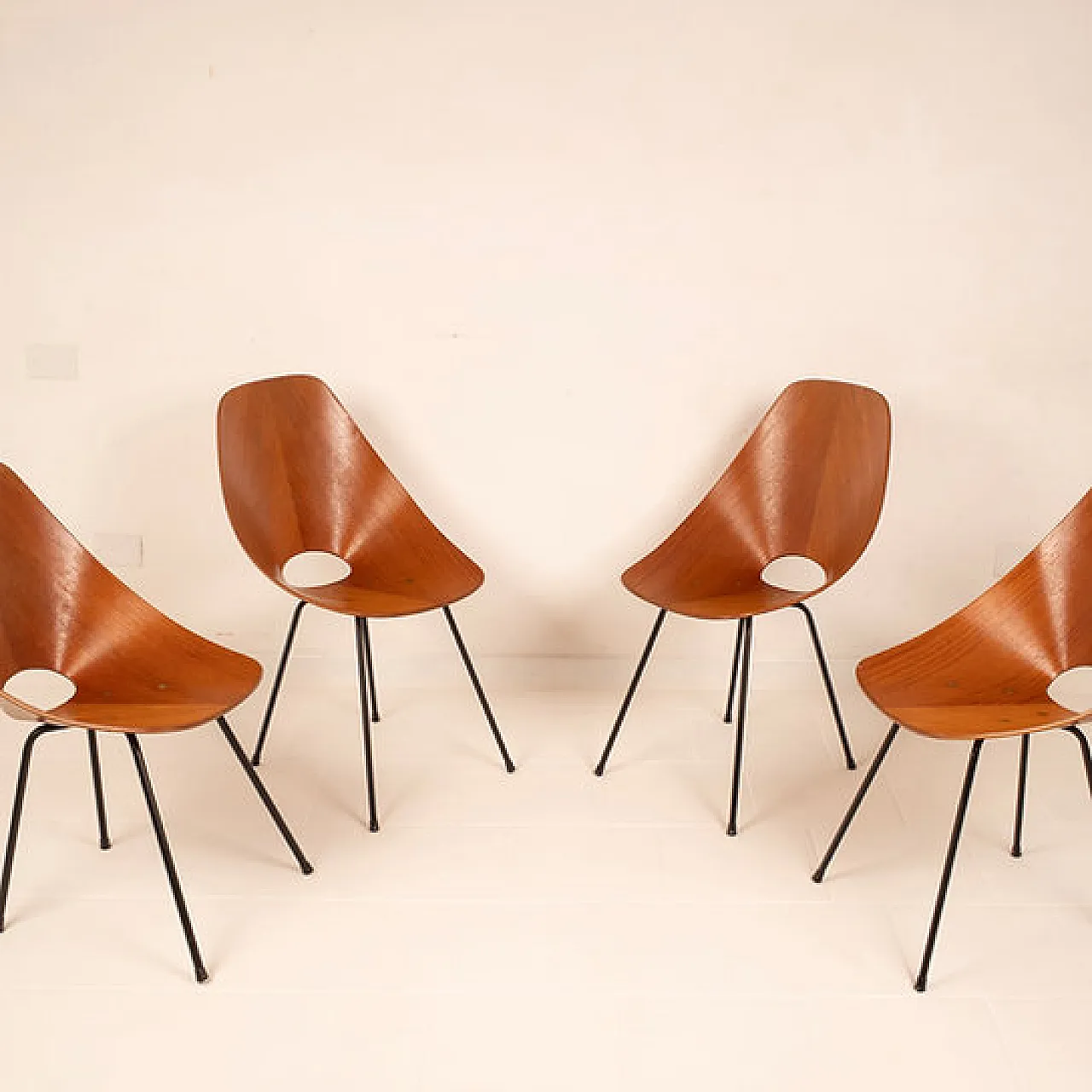 4 Medea Chairs by Vittorio Nobili for Fratelli Tagliabue, 1950s 8