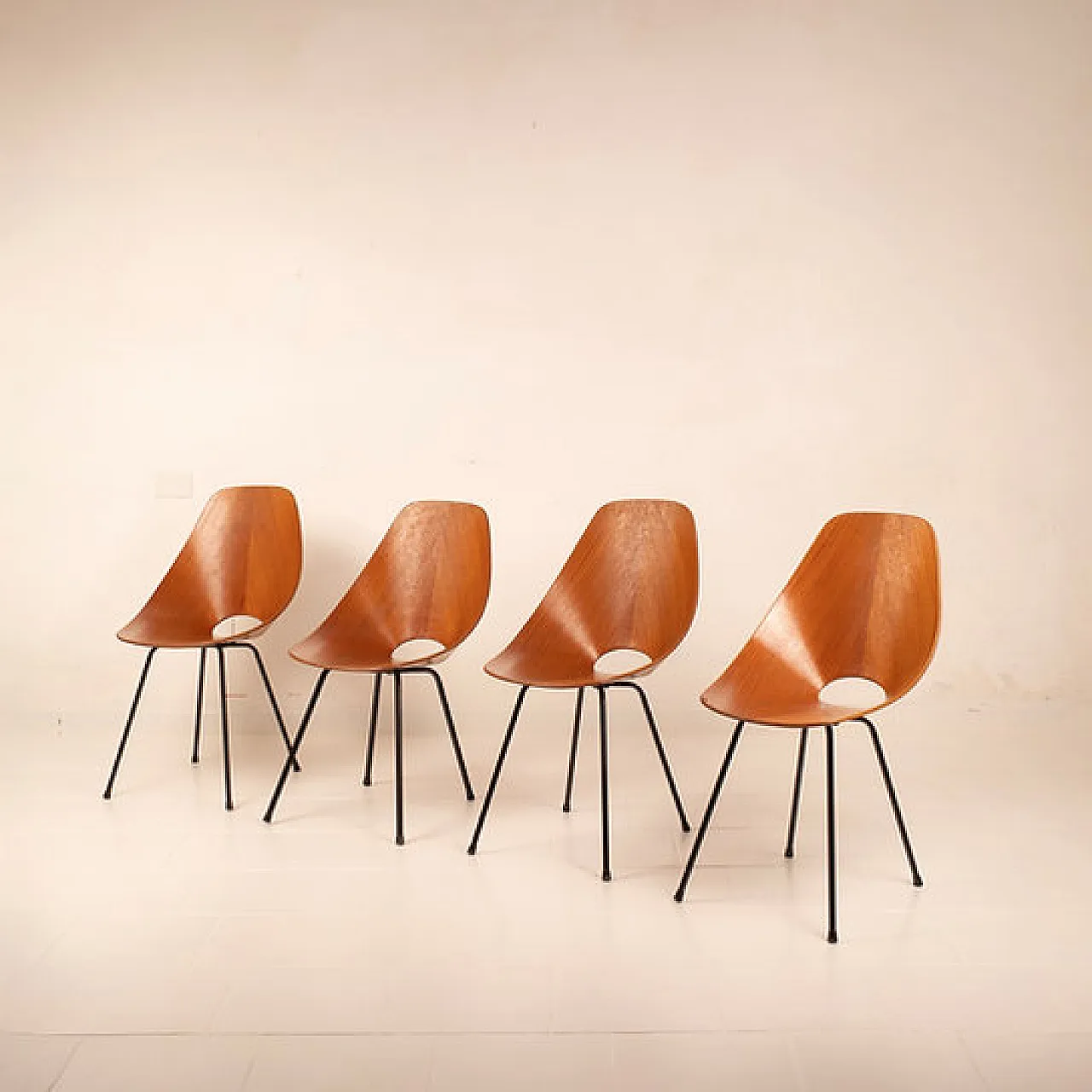 4 Medea Chairs by Vittorio Nobili for Fratelli Tagliabue, 1950s 9
