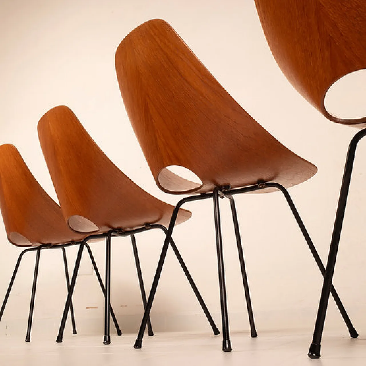 4 Medea Chairs by Vittorio Nobili for Fratelli Tagliabue, 1950s 12