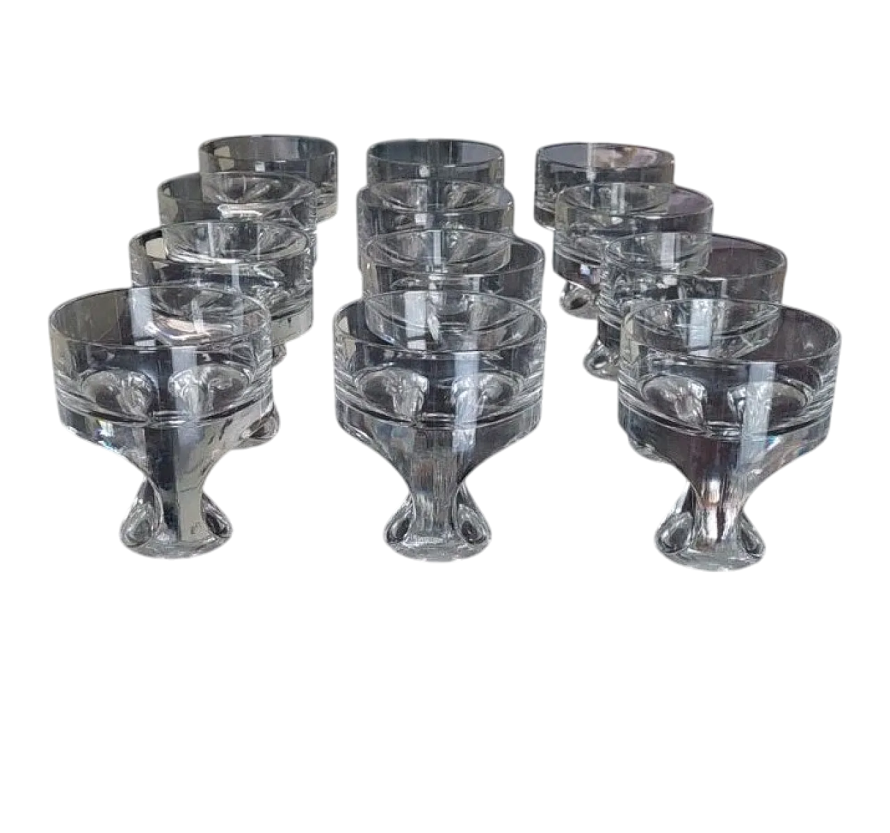 12 whisky glasses Kristall Krisla by Taddei Sistini, 1960s 12