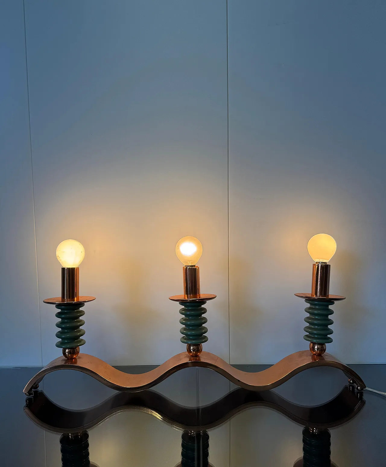 Three-light table lamp, 1940s 4