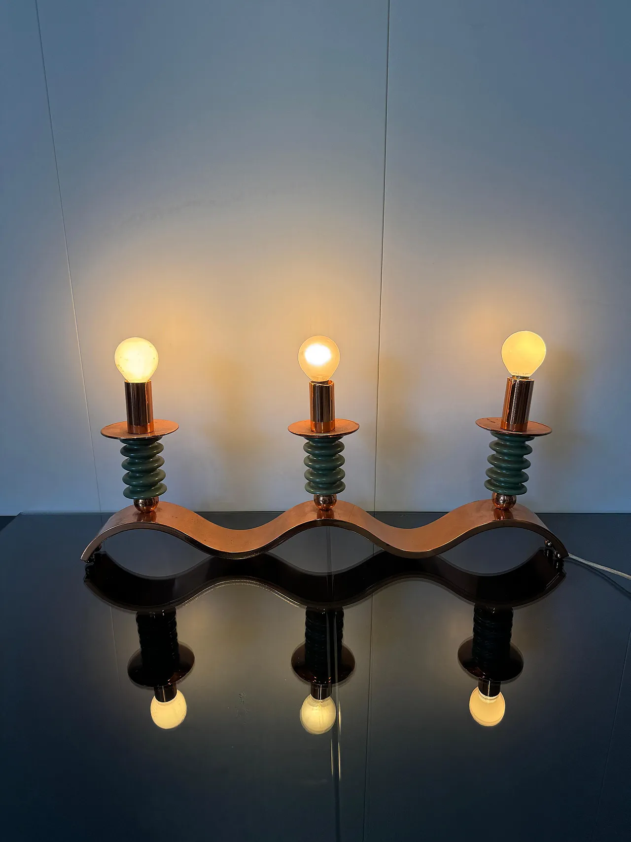 Three-light table lamp, 1940s 5