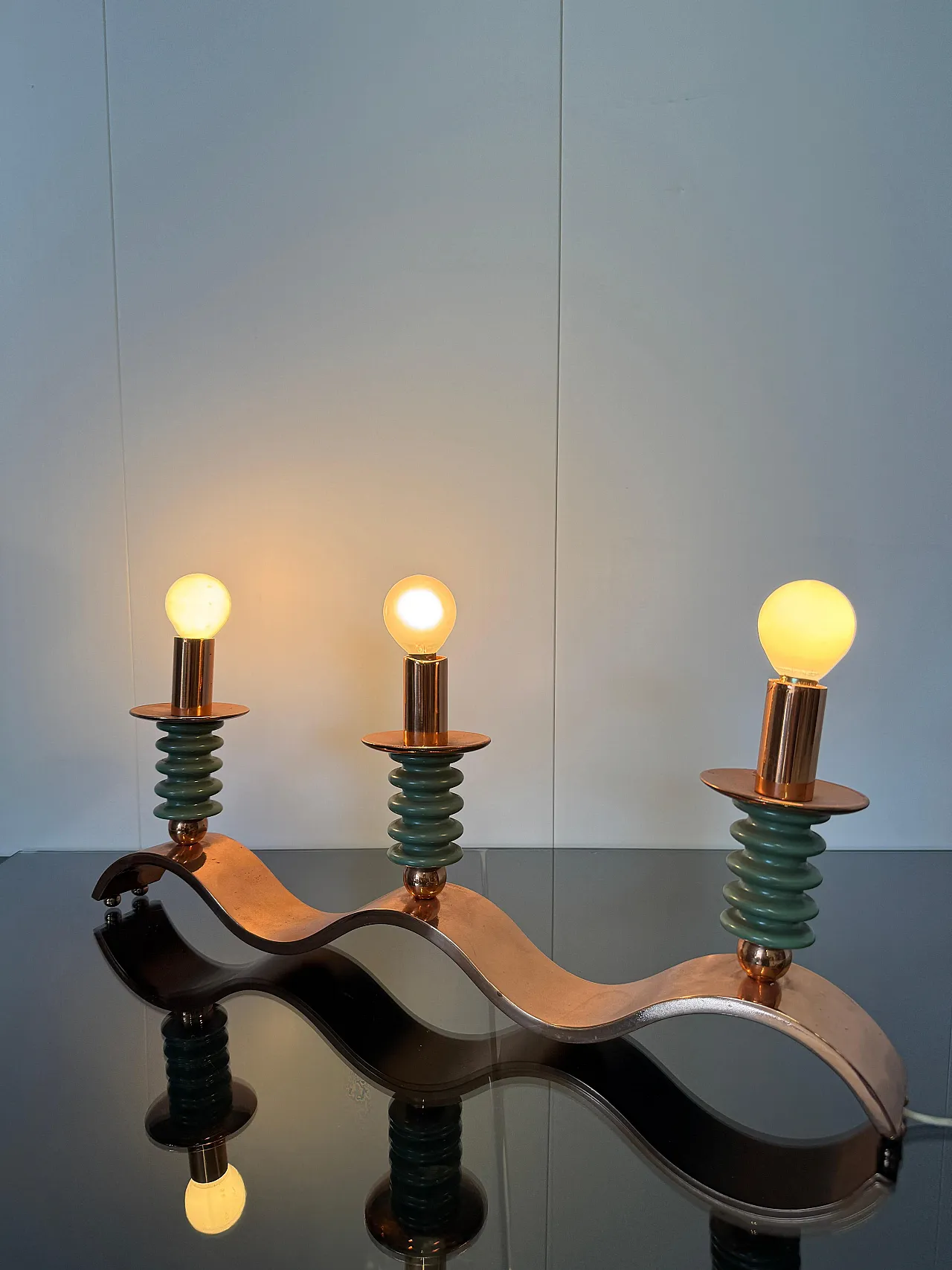 Three-light table lamp, 1940s 6