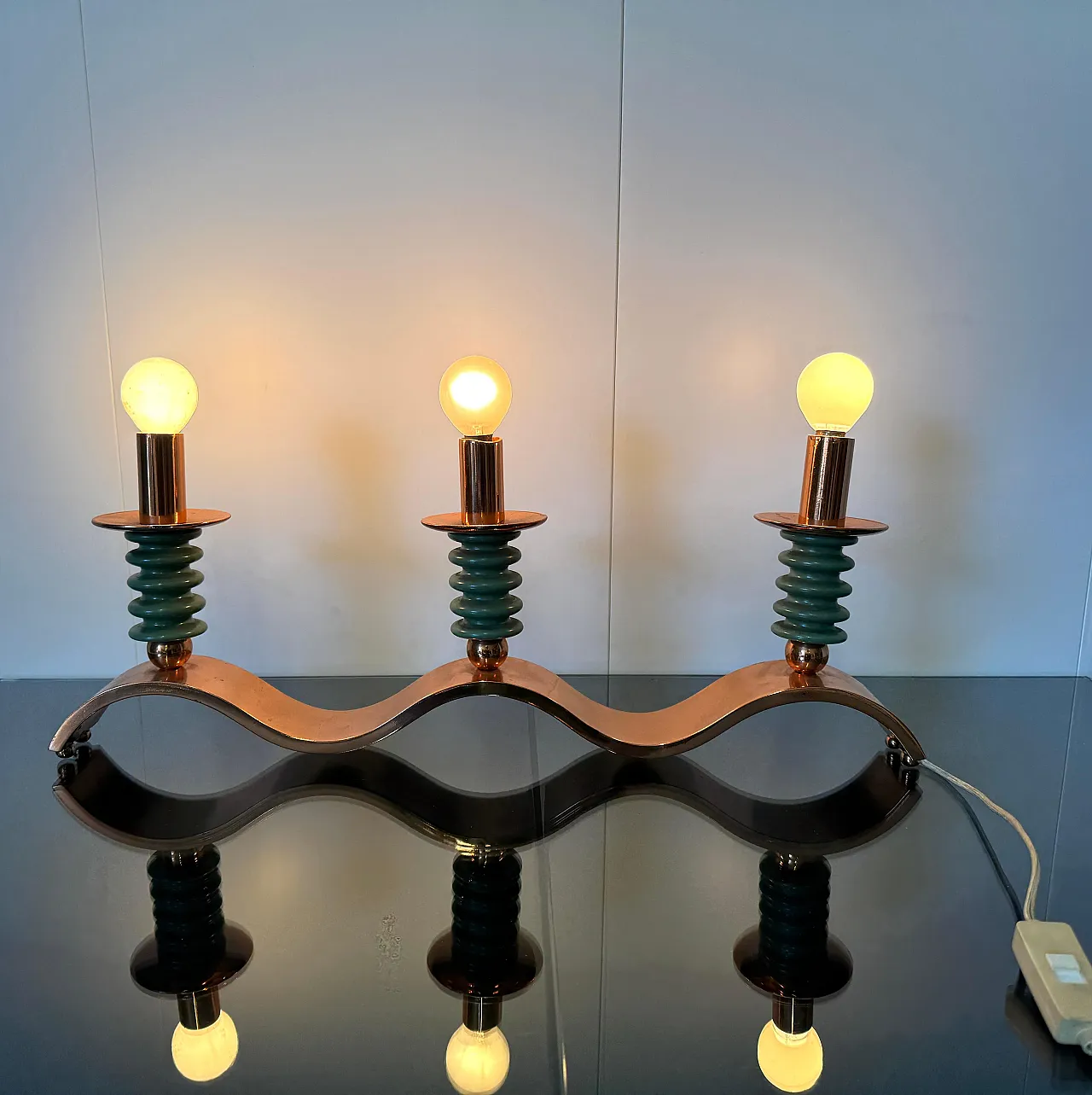 Three-light table lamp, 1940s 10