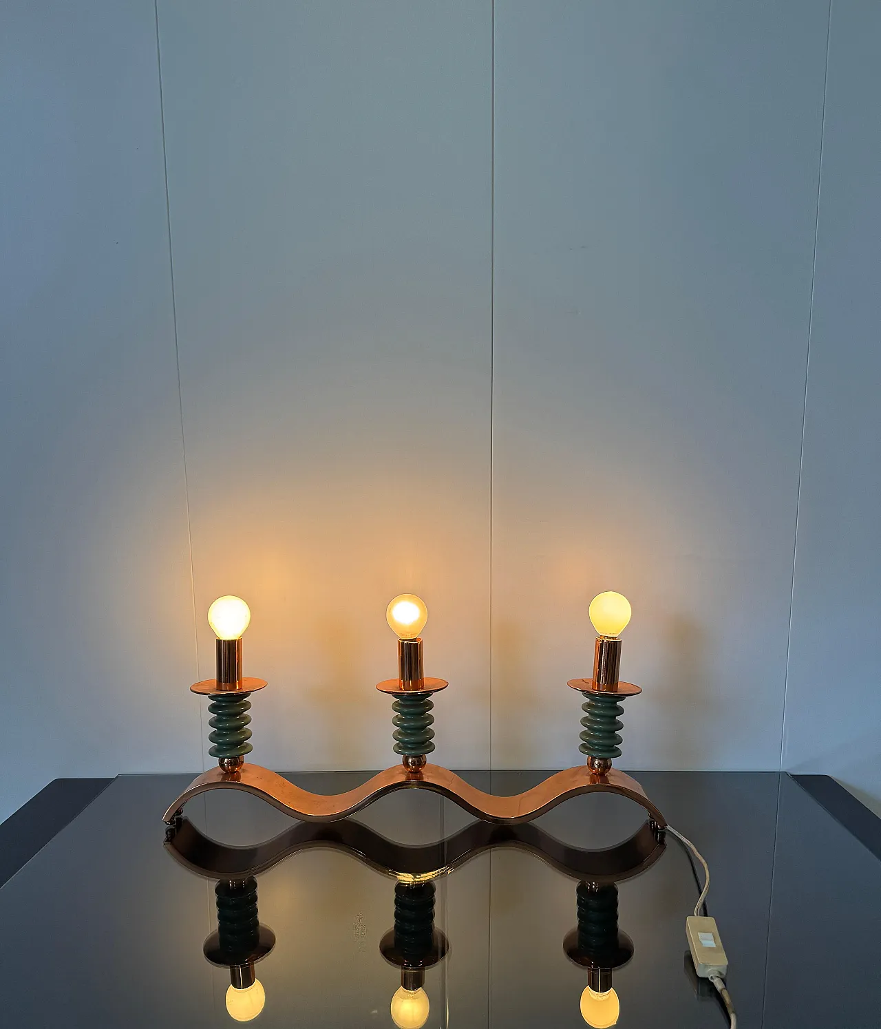 Three-light table lamp, 1940s 11