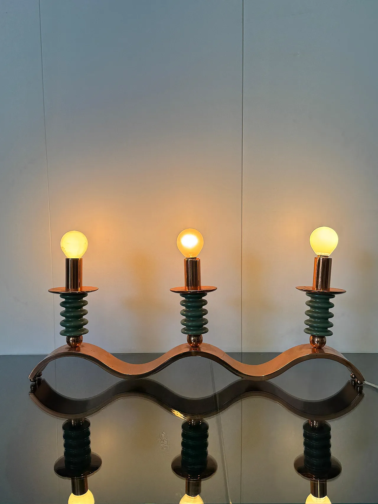 Three-light table lamp, 1940s 14