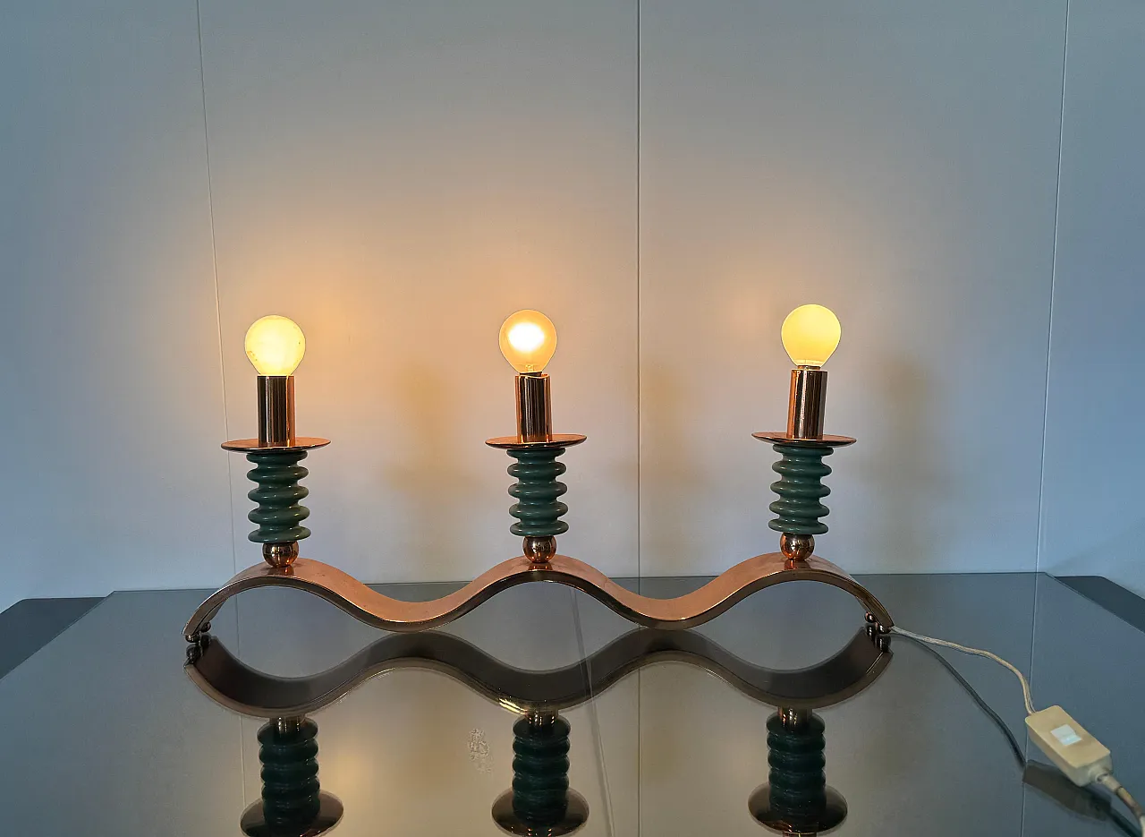 Three-light table lamp, 1940s 15