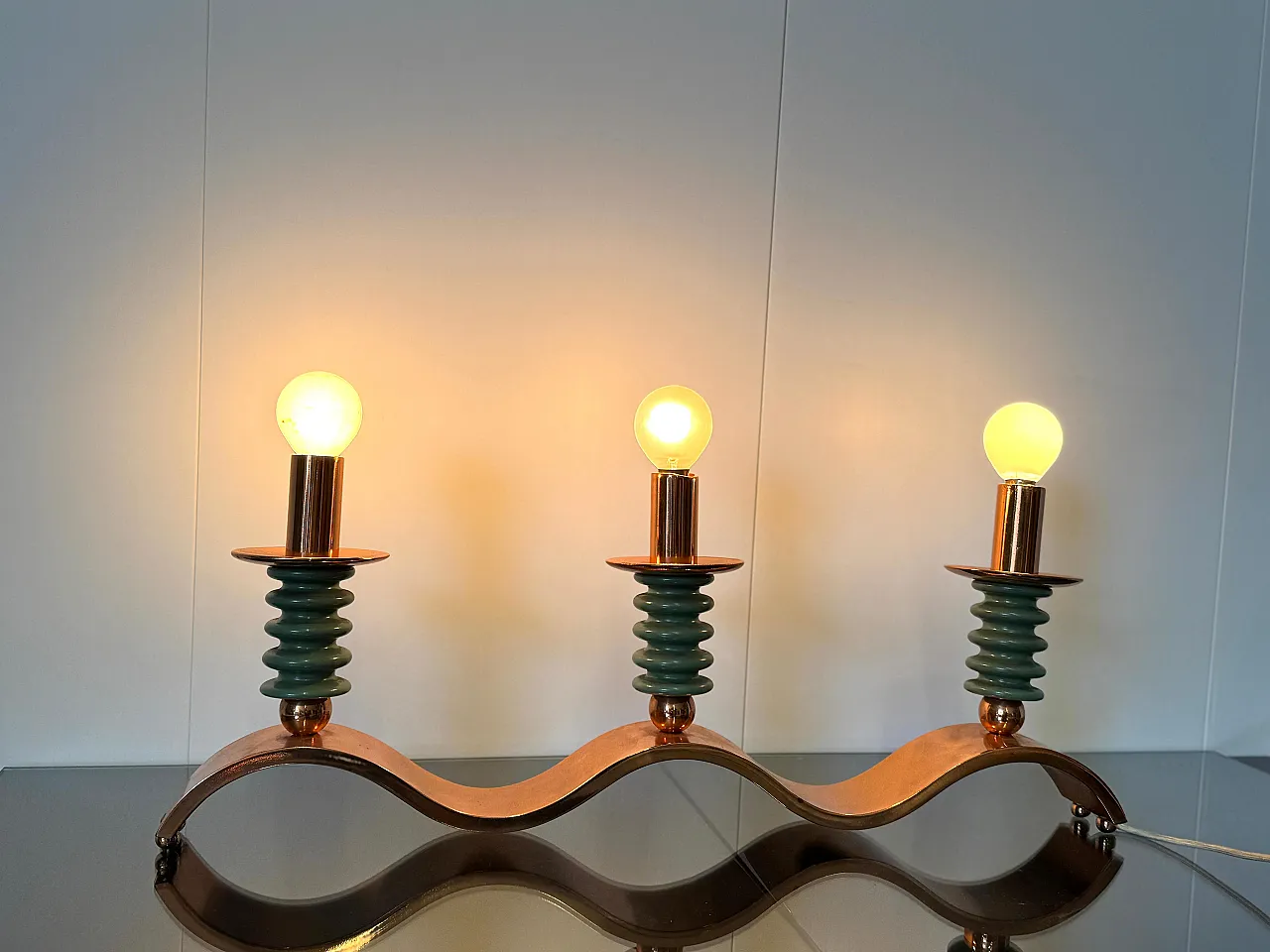 Three-light table lamp, 1940s 16