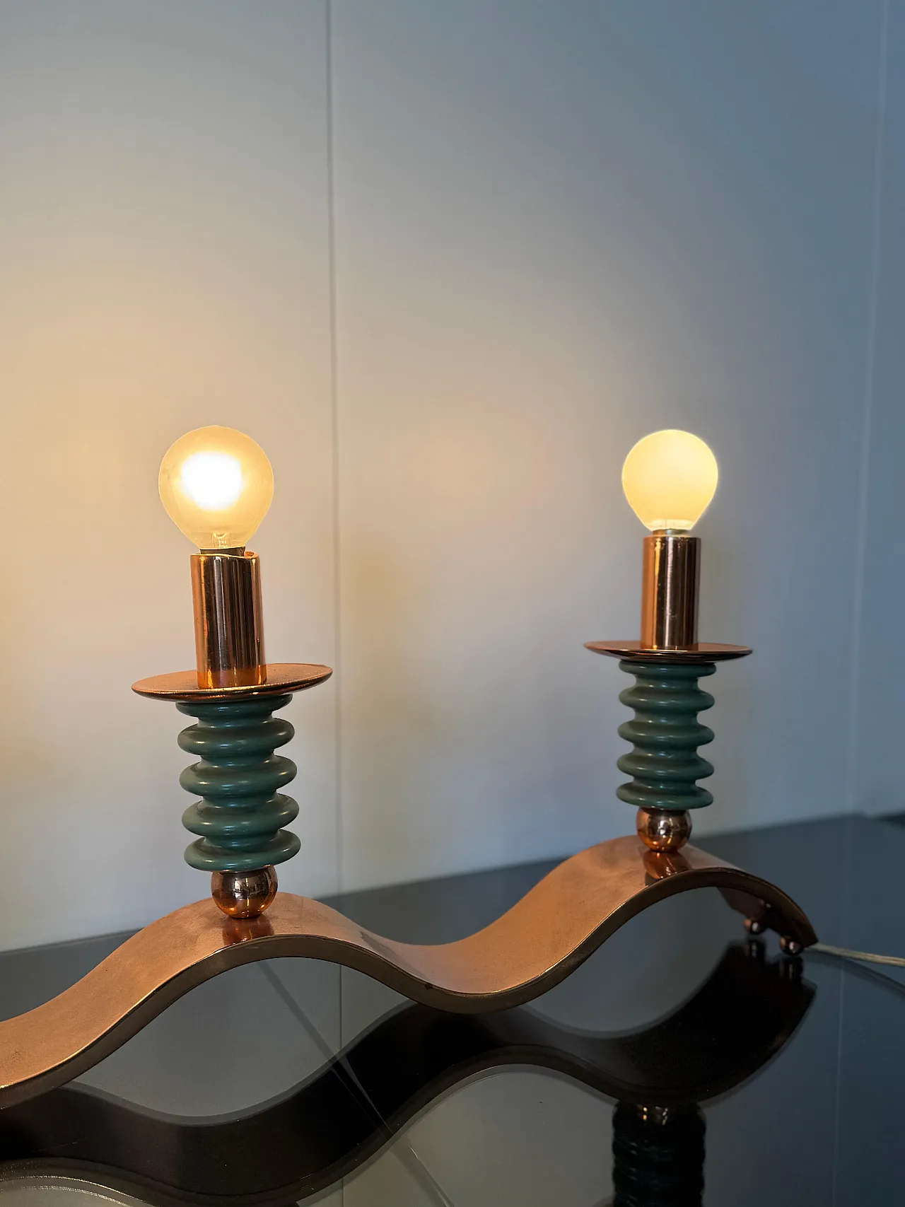 Three-light table lamp, 1940s 18