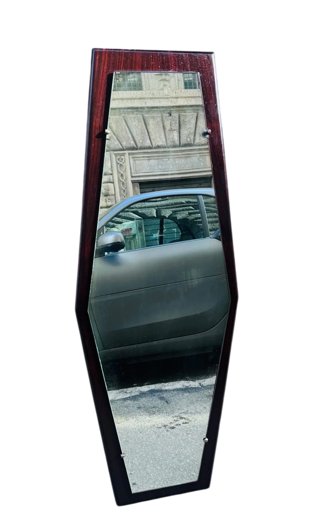 Specchio esagonale in palissandro, anni '60 6