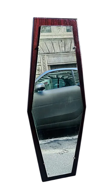 Hexagonal Vintage Rosewood Mirror, 1960s