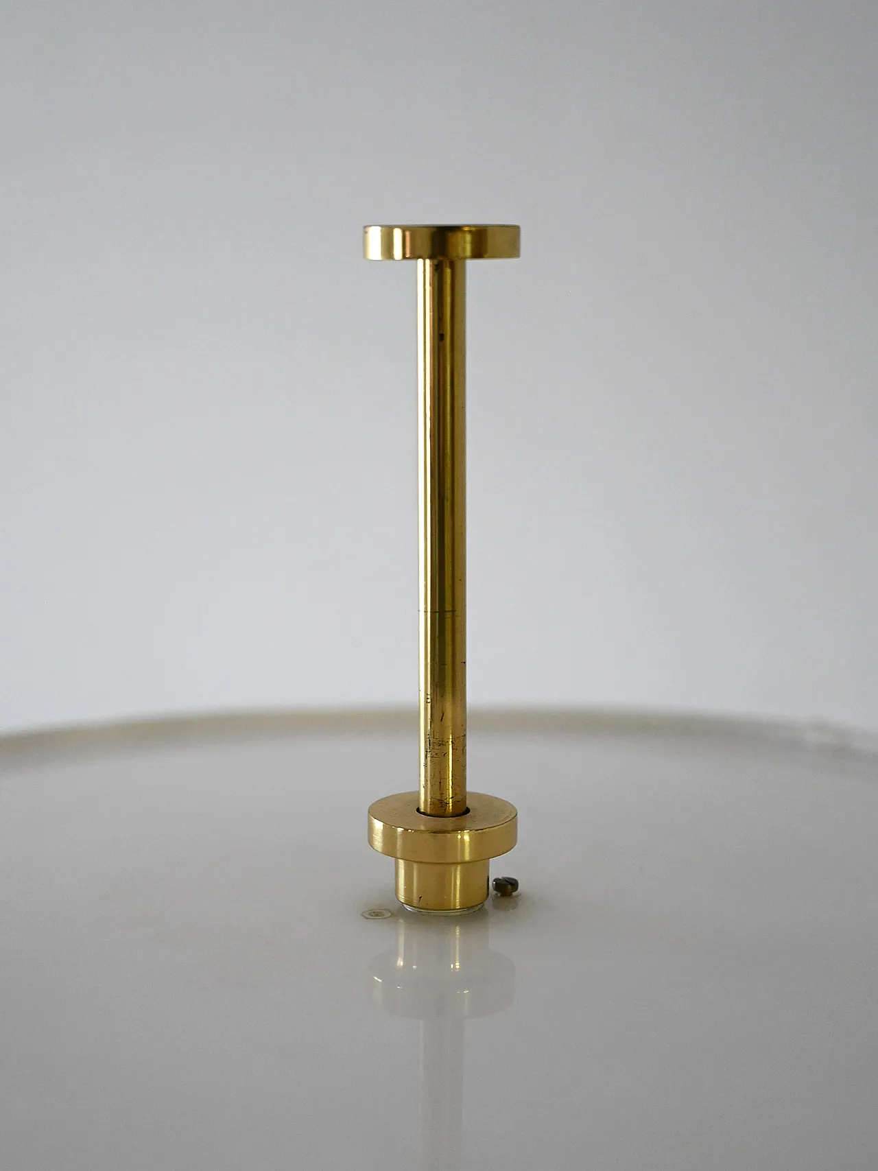 Scandinavian floor lamp in brass and fabric, 70s 3