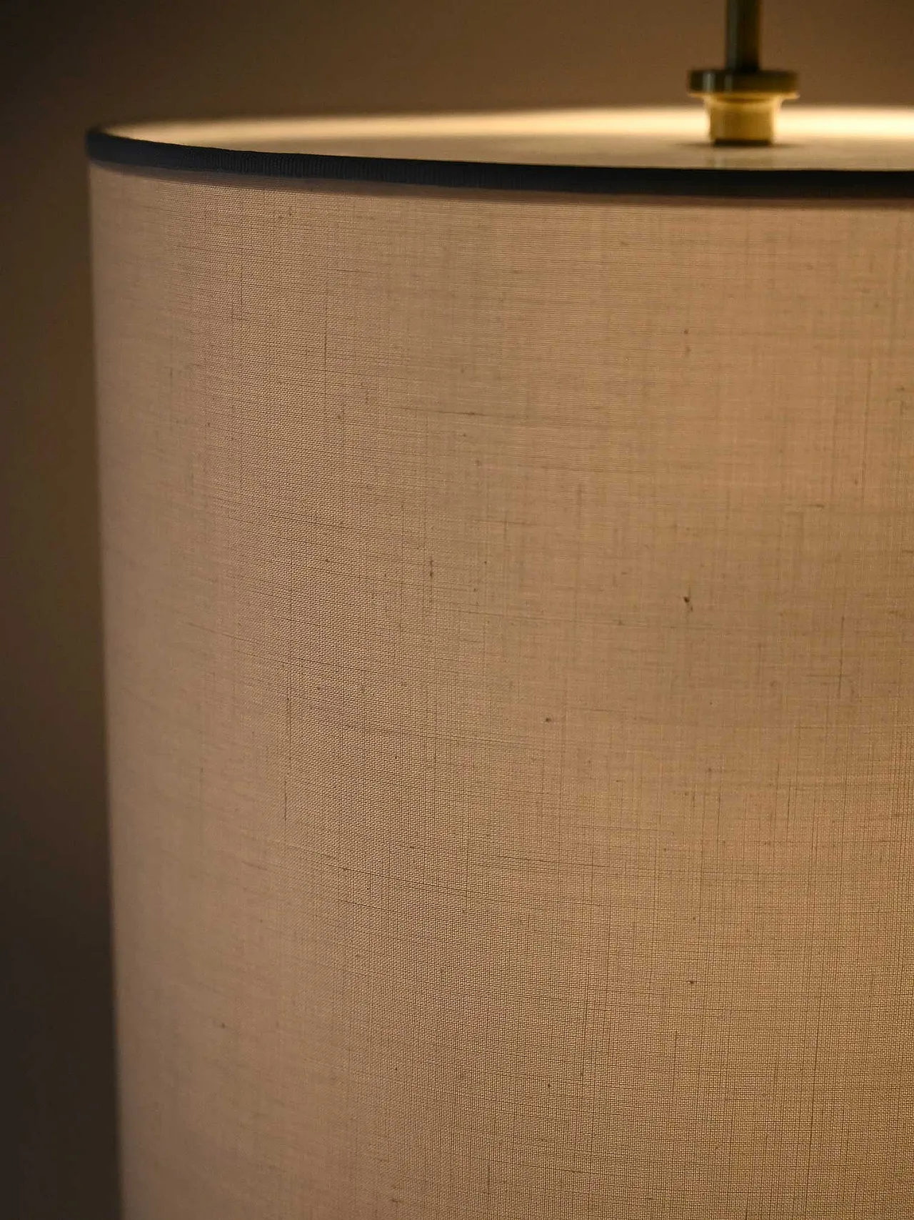 Scandinavian floor lamp in brass and fabric, 70s 4