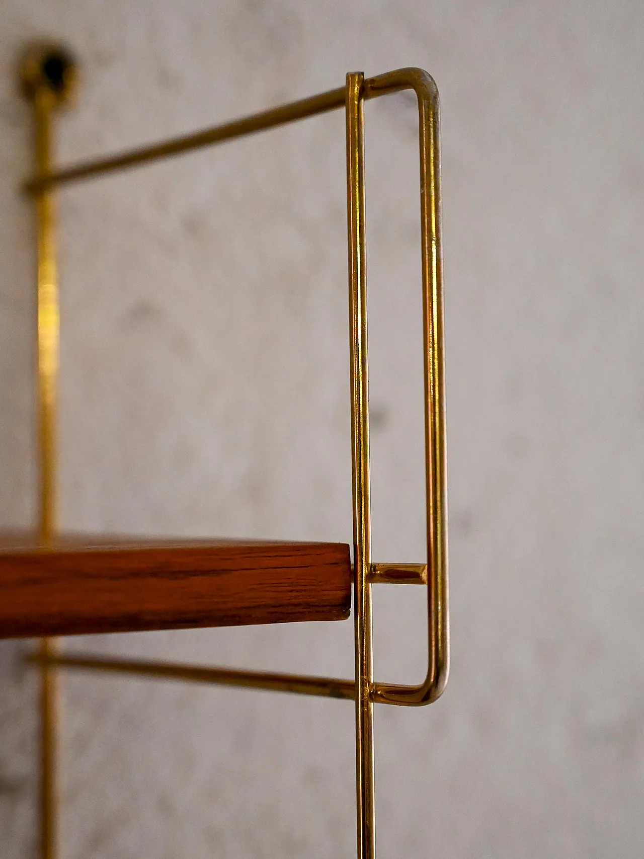 Suspended shelf Hylla with brass structure, 60s 6