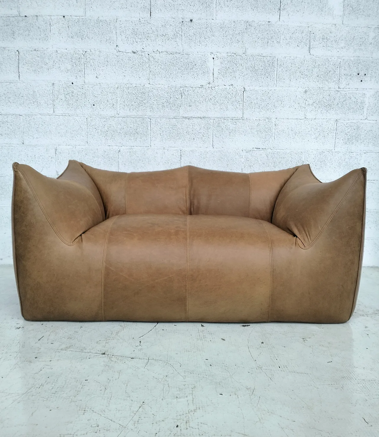 Le Bambole natural leather sofa by Mario Bellini for B&B Italia 1970s 14