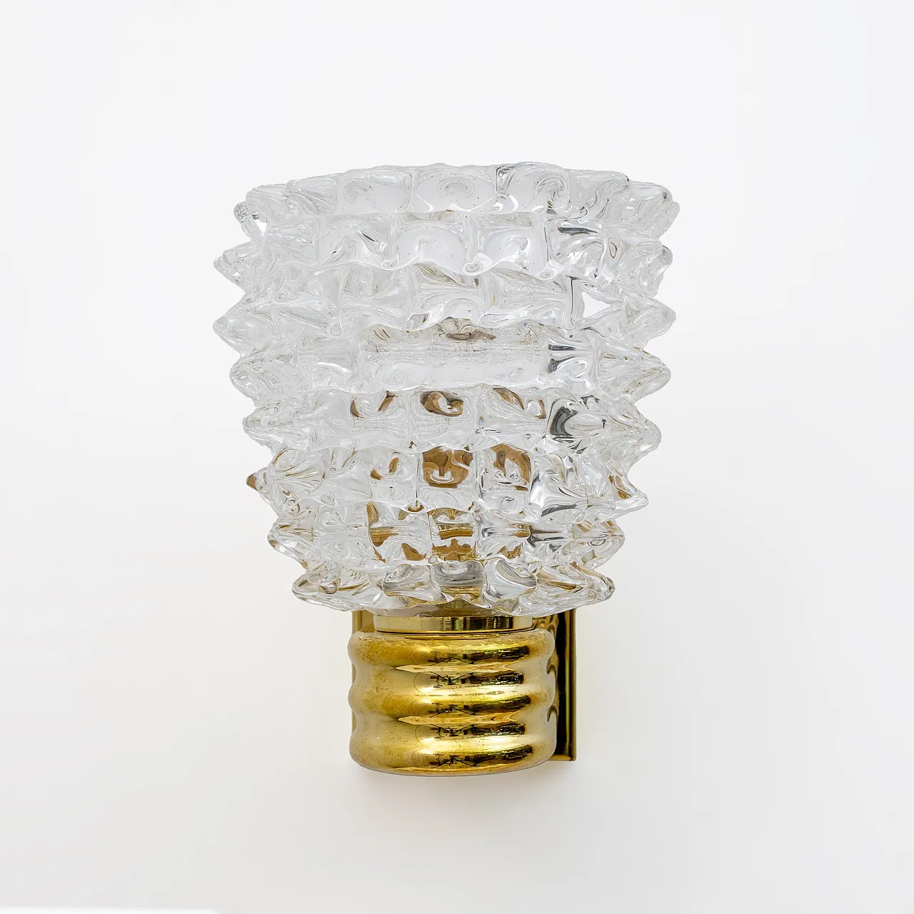 Pair of brass and glass wall sconces by Barovier and Toso, 2000s 5