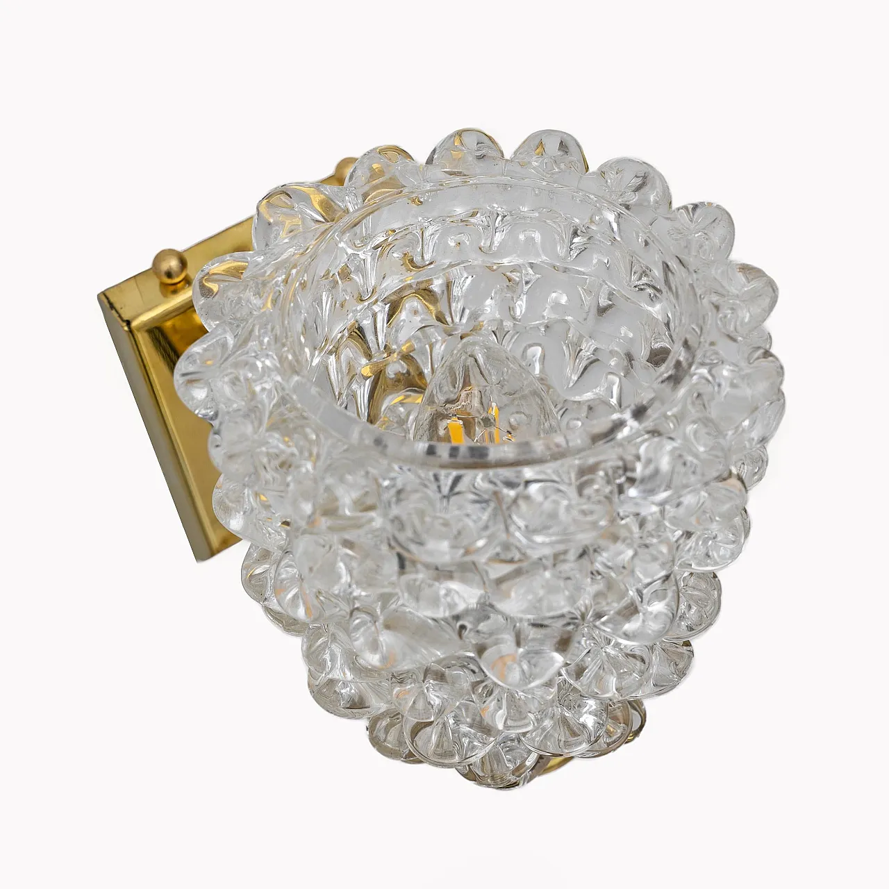 Pair of brass and glass wall sconces by Barovier and Toso, 2000s 8