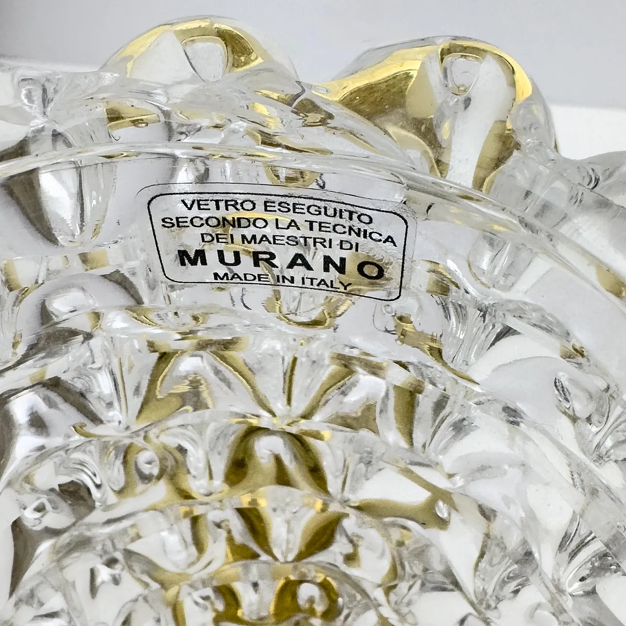 Pair of brass and glass wall sconces by Barovier and Toso, 2000s 9