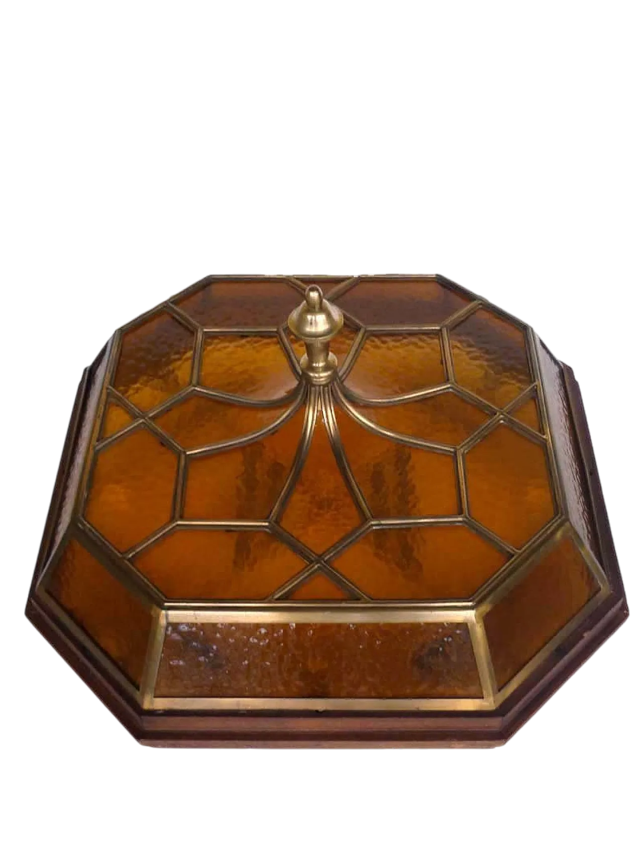 Lampada ad incasso secessionista in vetro, primo '900 8