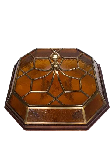 Lampada ad incasso secessionista in vetro, primo '900