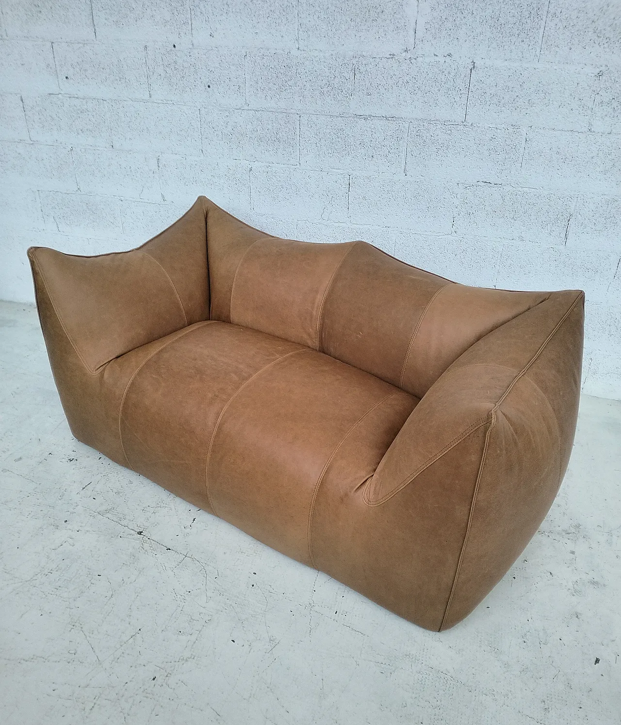 Le Bambole natural leather sofa by Mario Bellini for B&B Italia 1970s 22
