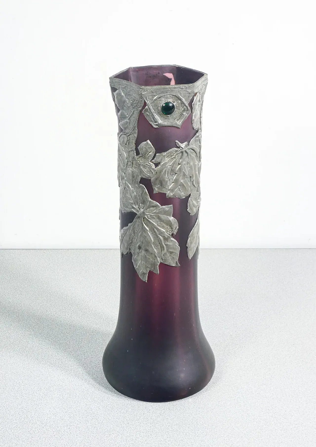 Blown glass and metal vase, early 20th century 1