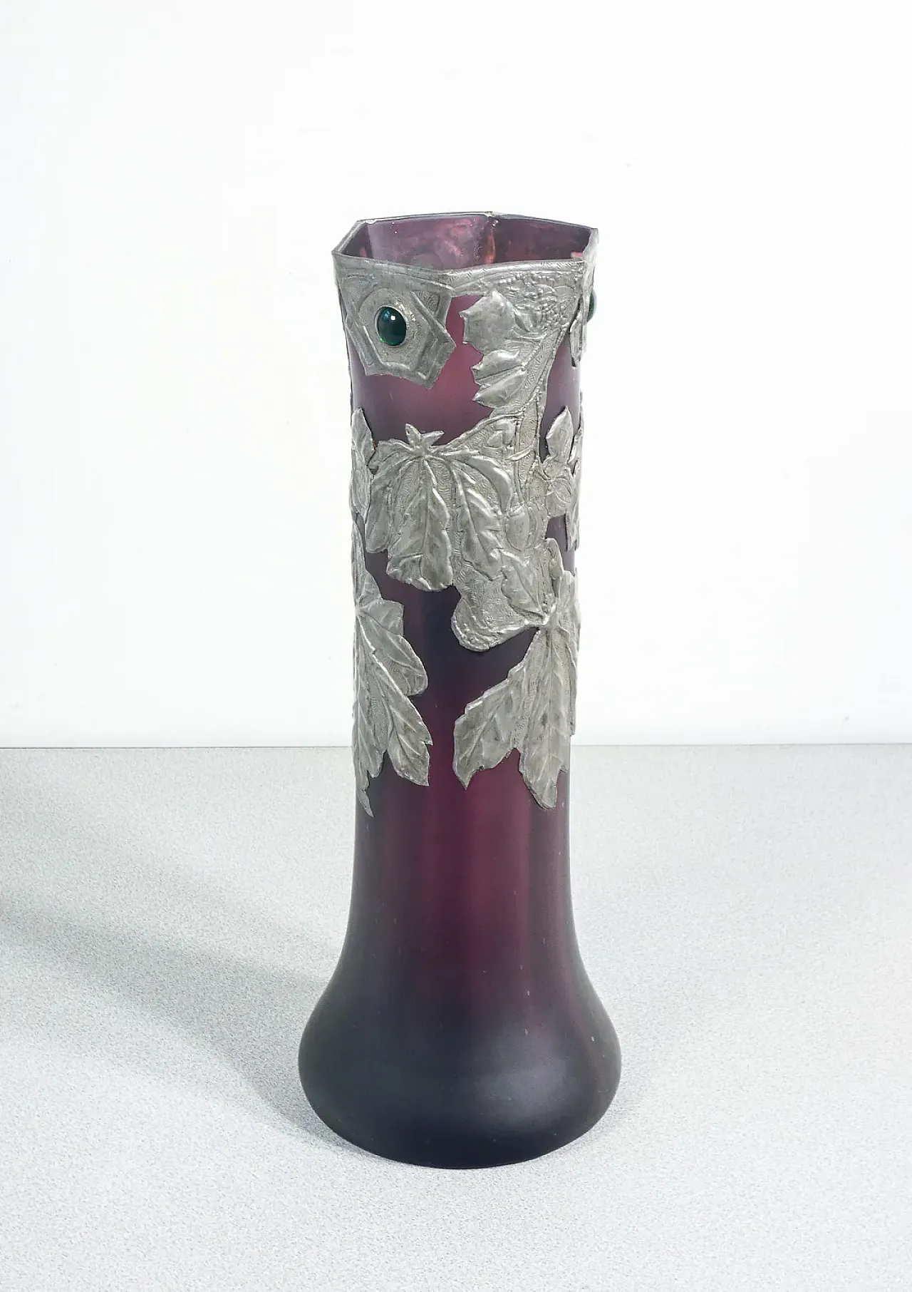 Blown glass and metal vase, early 20th century 2