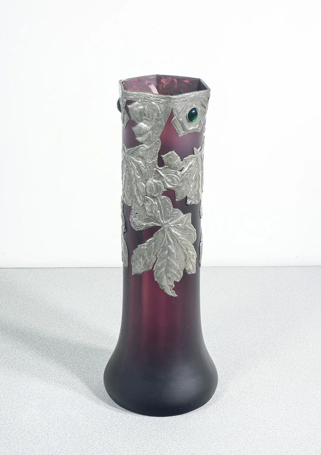 Blown glass and metal vase, early 20th century 3