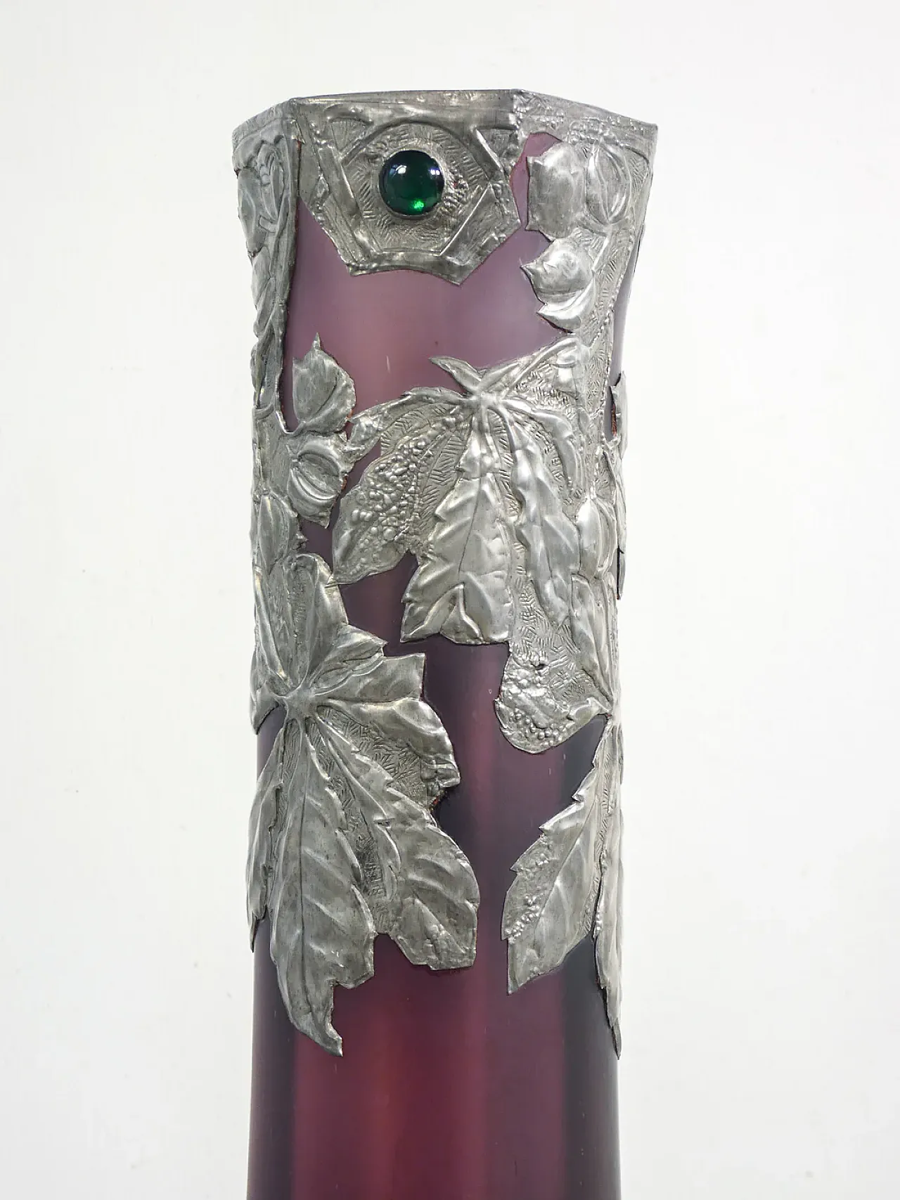 Blown glass and metal vase, early 20th century 7