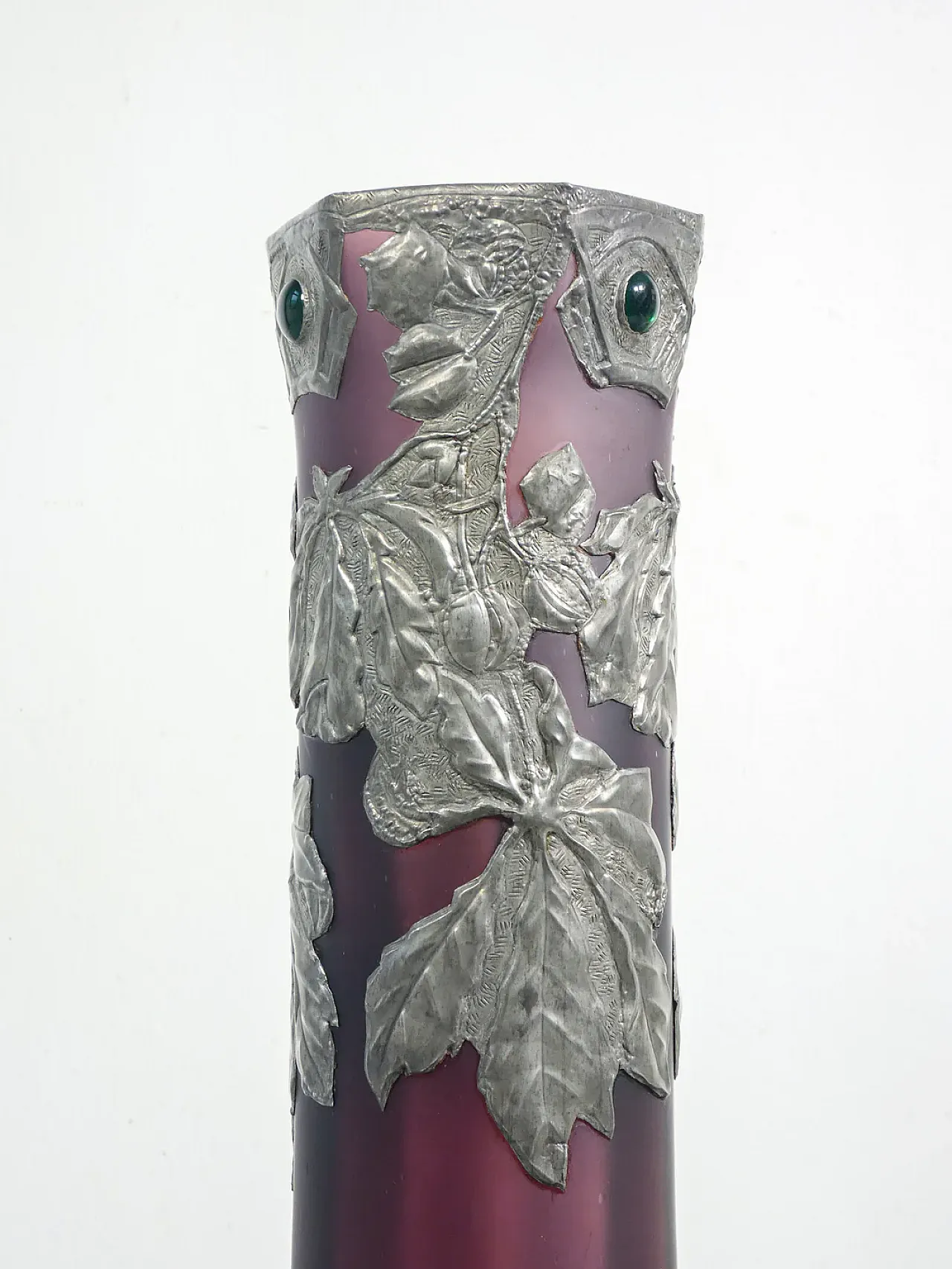 Blown glass and metal vase, early 20th century 8