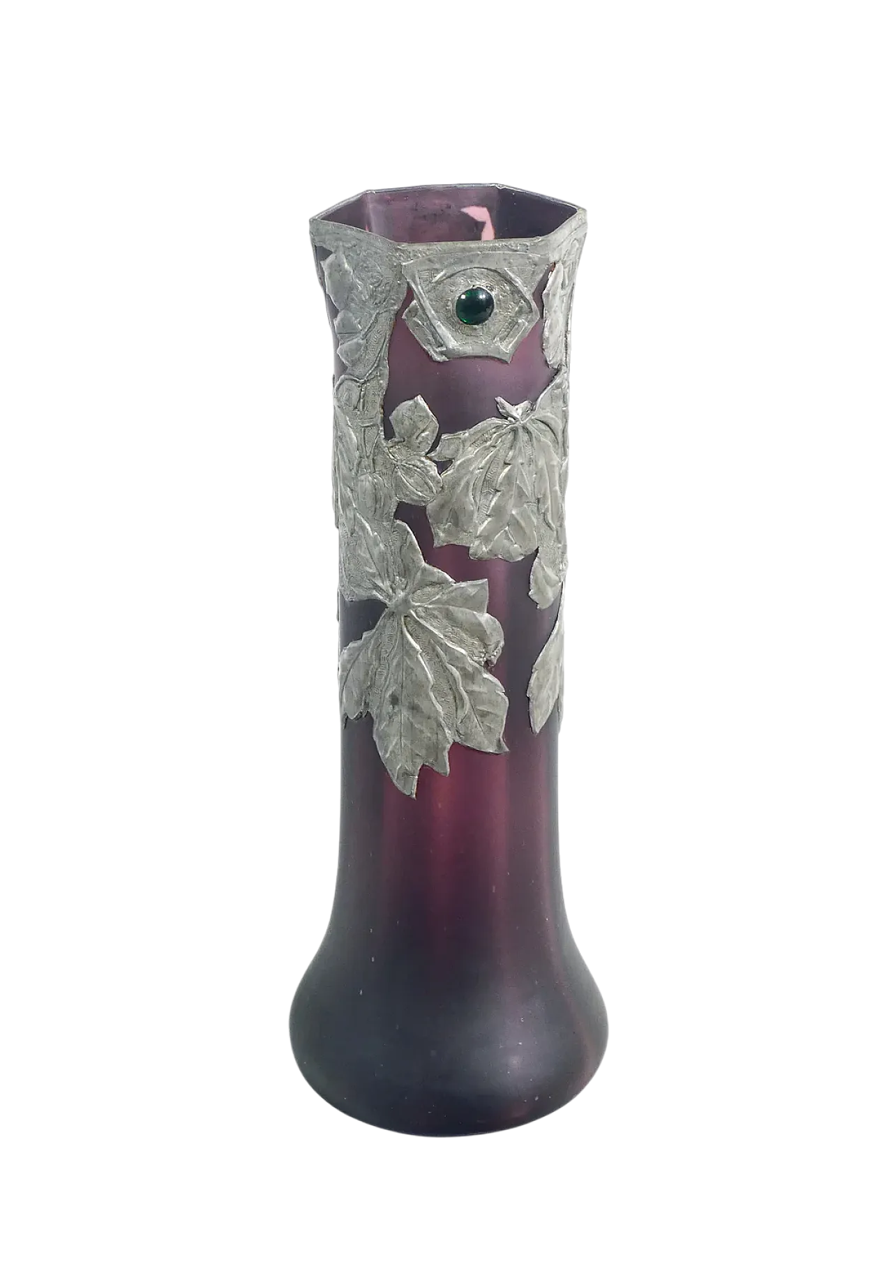 Blown glass and metal vase, early 20th century 10