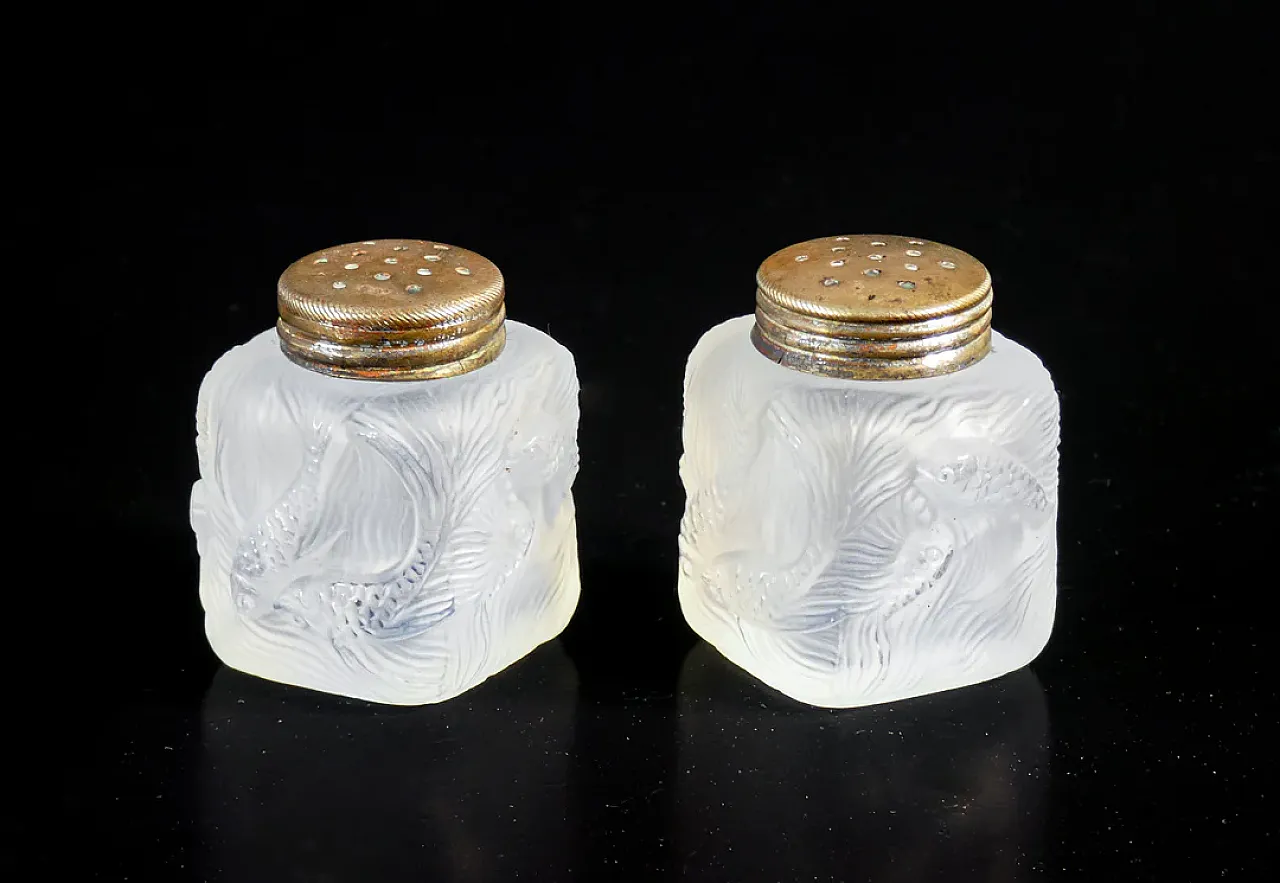 Saliera e pepiera in vetro, primo '900 1