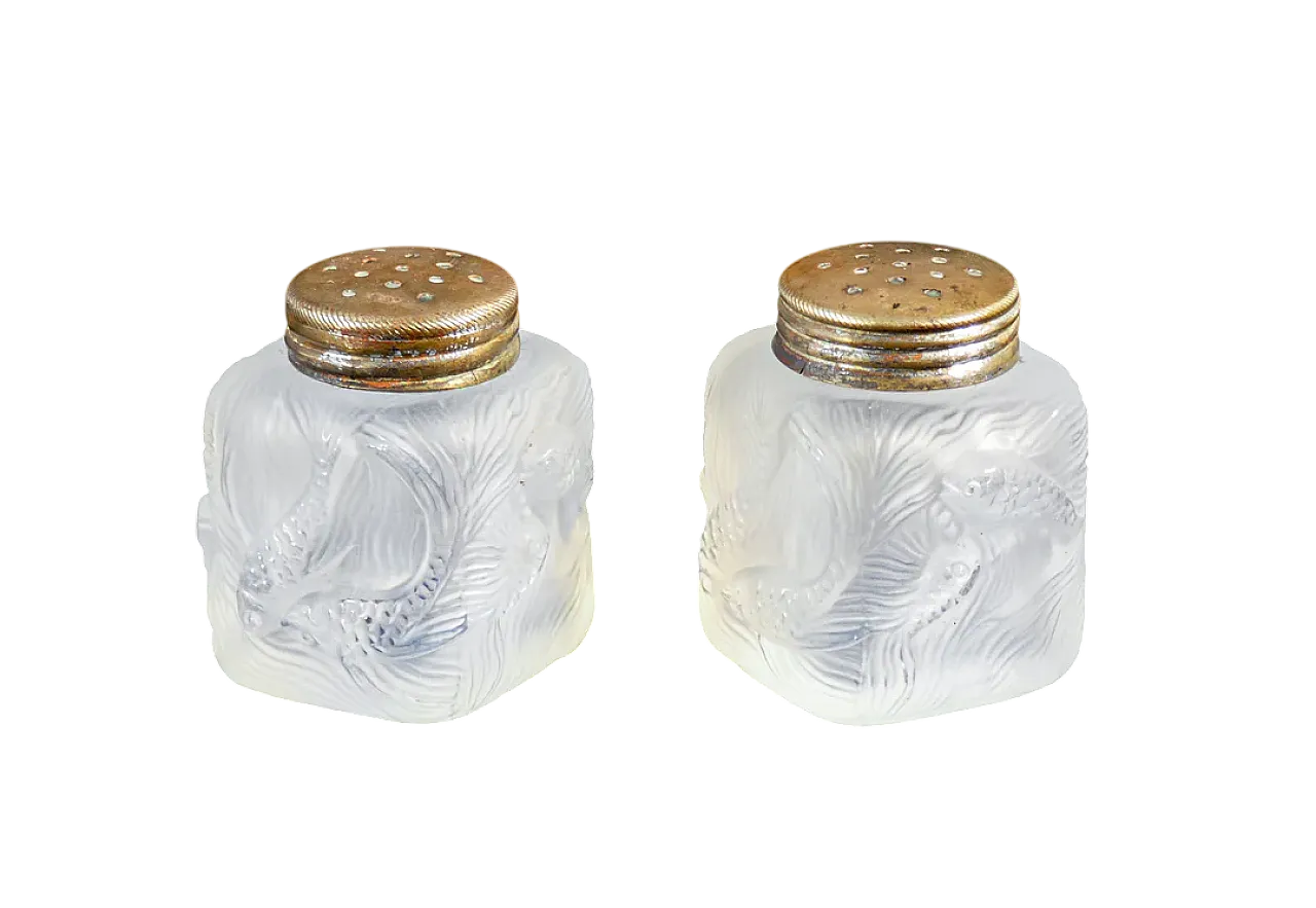 Saliera e pepiera in vetro, primo '900 15