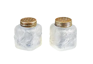 Saliera e pepiera in vetro, primo '900