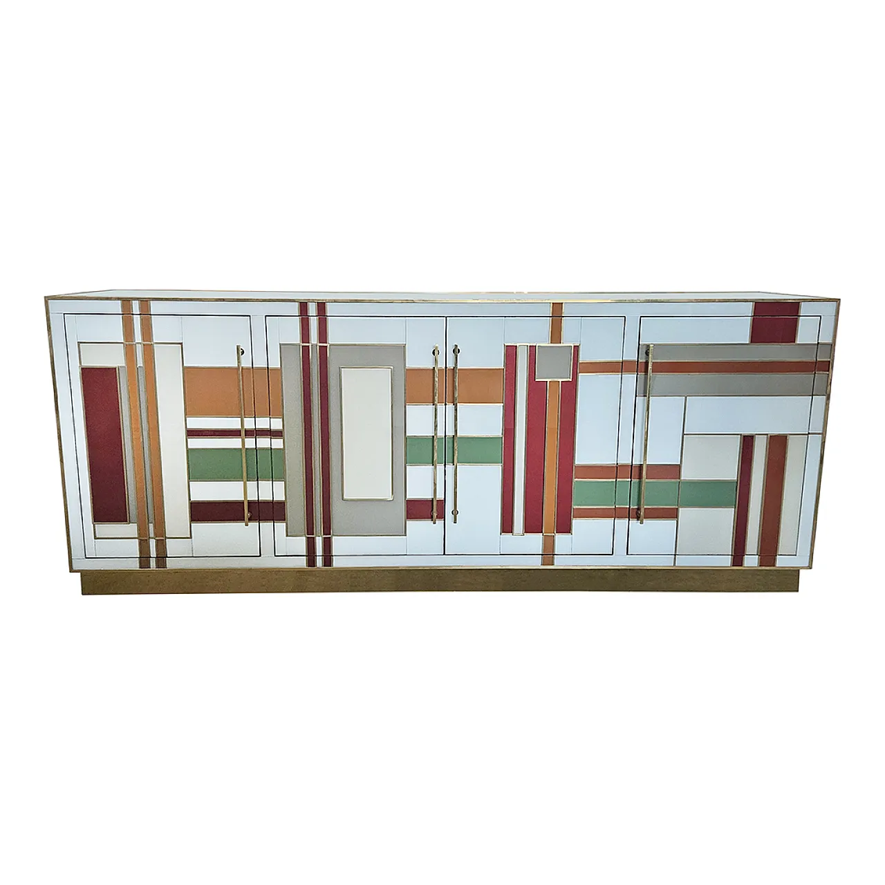 Credenza 4 ante in vetro, anni '90 1