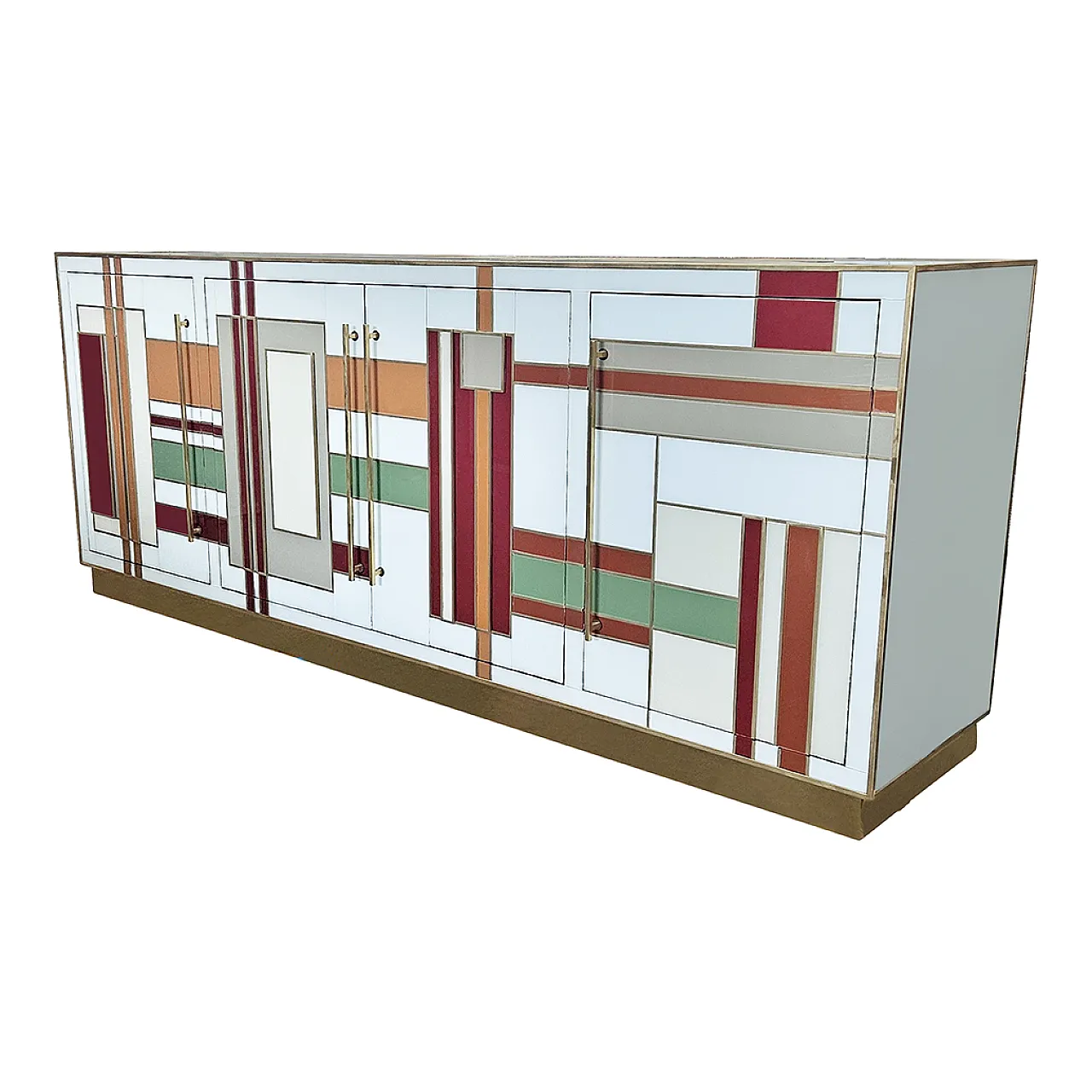 Credenza 4 ante in vetro, anni '90 3