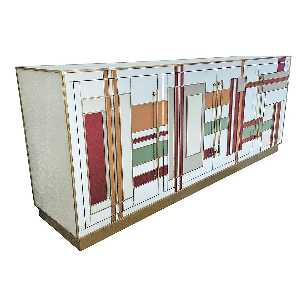 Credenza 4 ante in vetro, anni '90 5