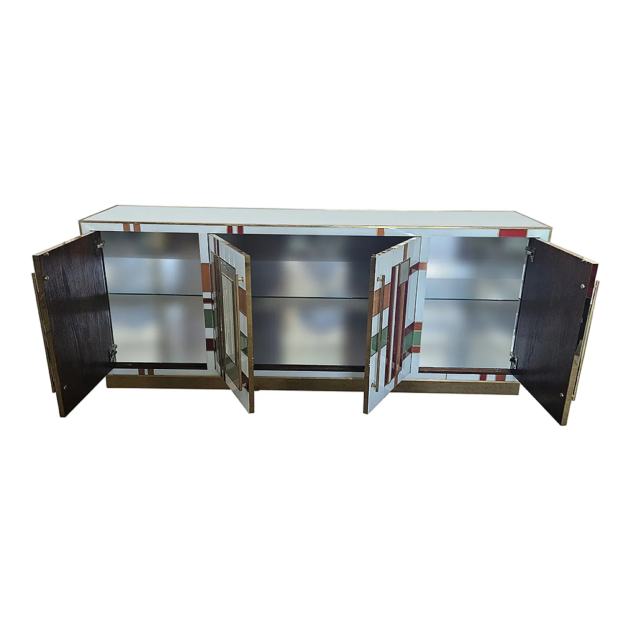 Credenza 4 ante in vetro, anni '90 7