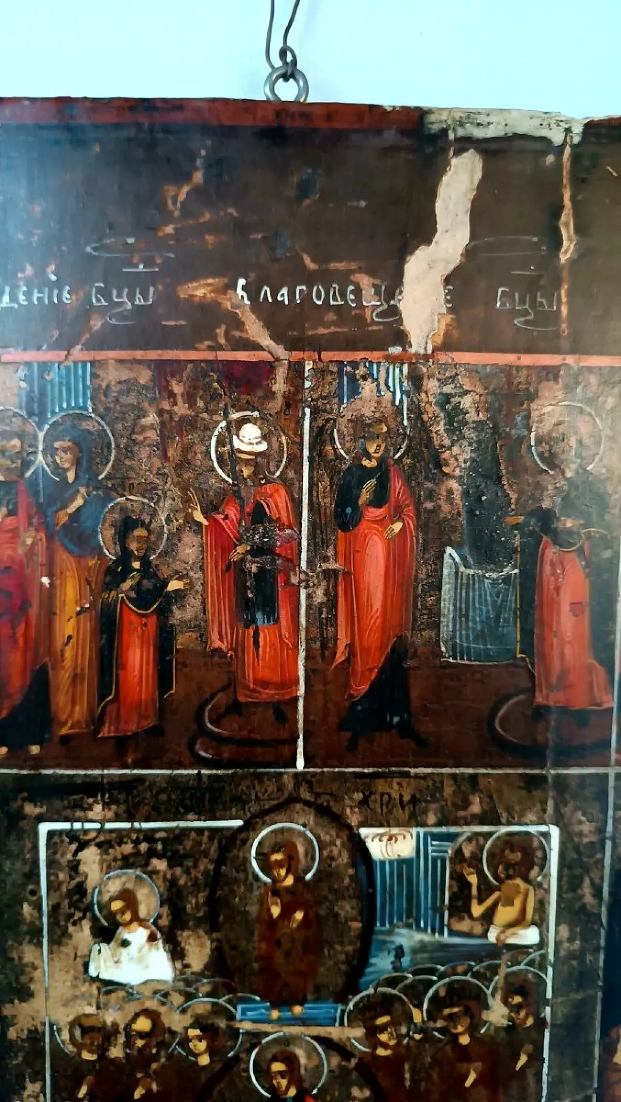 Icona russa rappresentante il tema delle 12 festività, '800 4