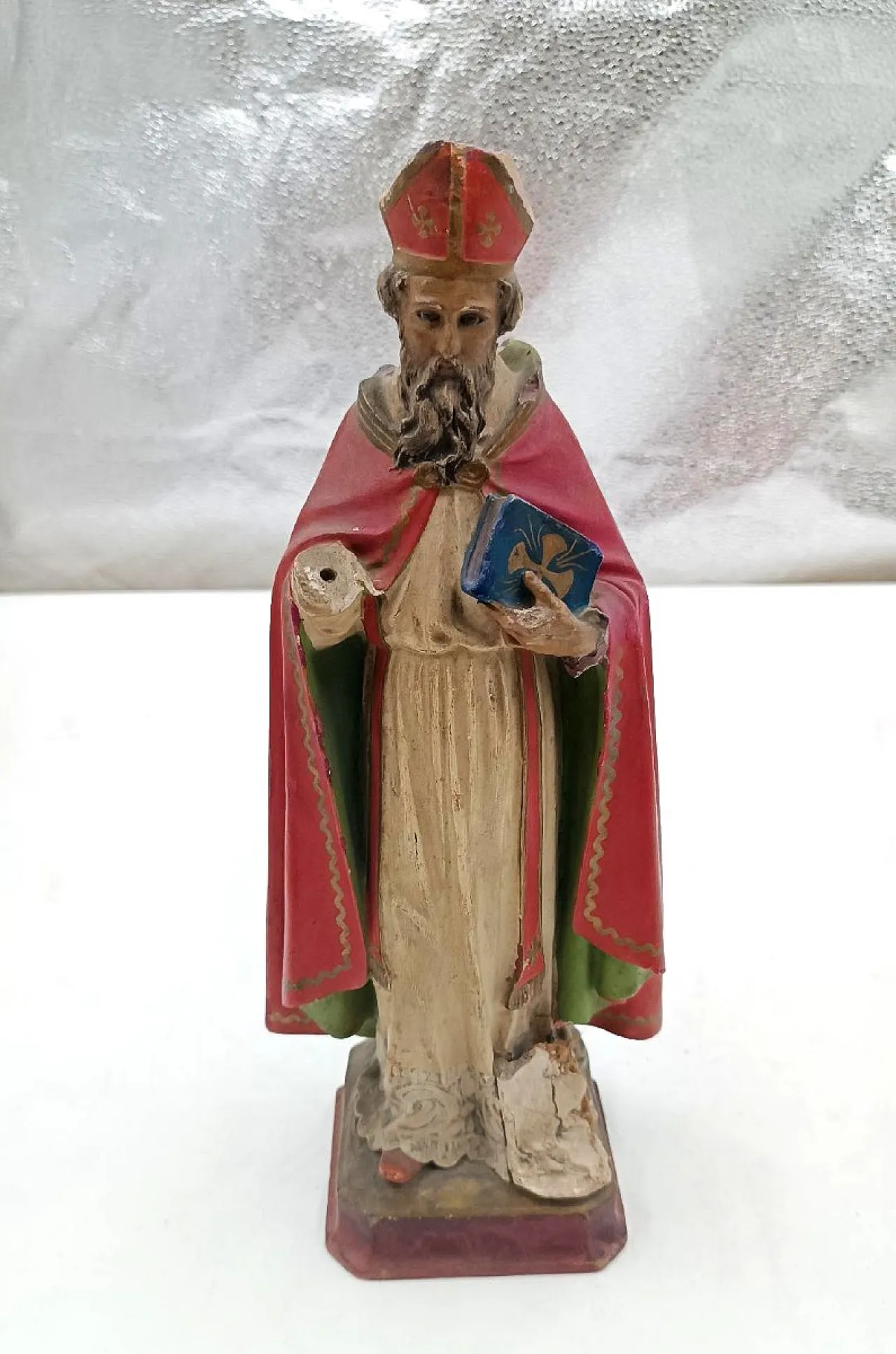 San Nicola di Bari, scultura in cartapesta, gesso e legno, '800 1